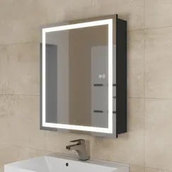 Зеркало шкаф с подсветкой  Uperwood Tanos, черное