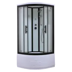 Душевая кабина четверть круга Timo Standart  T-6600/6690 Black высокий поддон