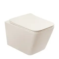 Унитаз ABBER Rechteck AC1201MBE подвесной светло-бежевый матовый, безободковый