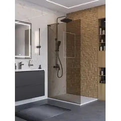 Душевая перегородка BelBagno UNO-L-1-TB-90/100-BR-GM тонир.бронза/оруж.сталь