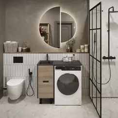 Тумба 1Marka Maid 38Н/58Н  2ящ антрацит/орех лучистый европейский