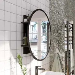 Зеркало 1Marka Mystery 800П 2п монолит найт круглое (с полками)