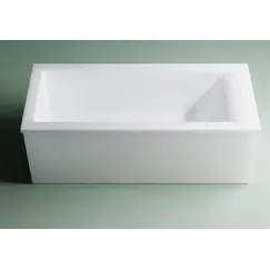 Ванна Astra-Form НЕЙТ SOLID с щелевым переливом, донный клапан белый матовый