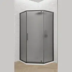 Душевой уголок ACWEN 15555Grr трапеция, матовое/графит 90х90х190