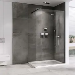 Душевая перегородка ABBER Immer Offen прозрачное/черный/6мм