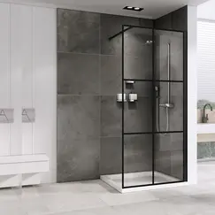 Душевая перегородка ABBER Immer Offen прозрачное/черный/6мм