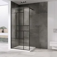 Душевая перегородка ABBER Immer Offen прозрачное/черный/6мм