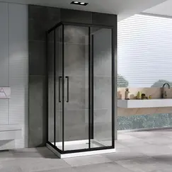 Душевой уголок ABBER Schwarzer Diamant прозр/черный пристенный