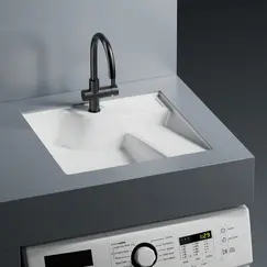 Раковина на стиральную машину встраиваемая снизу ABBER Rechteck AC2224R белая