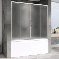 Шторка на ванну ABBER Schwarzer Diamant матовое/хром