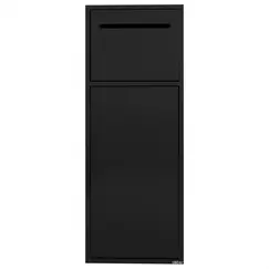 Скрытая настенная ниша из нержавеющей стали ABBER Nischen AN3008MB с корзиной и бумагодержателем, черная матовая