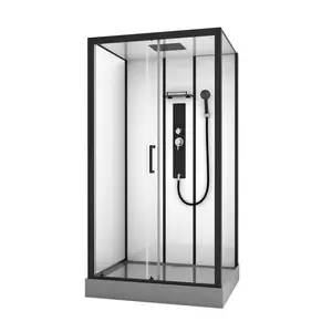 Душевая кабина  без пара Black&White G8008 прямоугольная  90х115