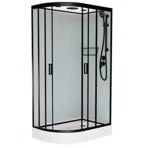 Душевая кабина Frank F412 L/R  Black  низкий поддон