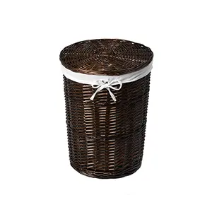 Плетеная корзина для белья с крышкой WasserKRAFT Elbe WB-740-L