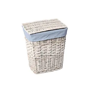Плетеная корзина для белья с крышкой  WasserKRAFT Lippe WB-450-М