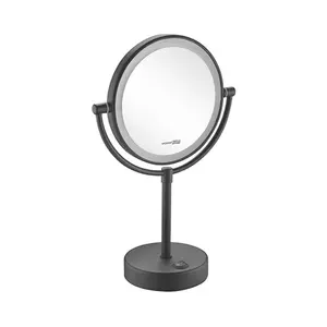 Зеркало с LED-подсветкой двухстороннее, стандартное и с 3-х кратным увеличением WasserKRAFT Elbe K-7200 K-1005BLACK