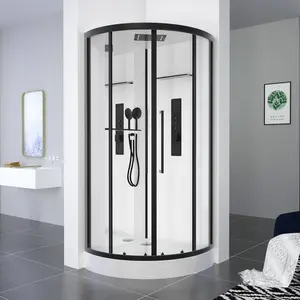 Душевая кабина без пара Black&White G8021 90х90 см четверть круга