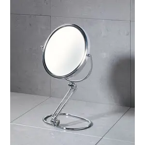 Gedy  настольное 2-х стороннее косметическое зеркало с 5-ти кратным увеличением   хром