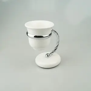 Stil Haus Giunone  настольный керамический стакан   хром - белый
