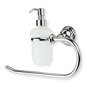 Stil Haus Elite  полотенцедержатель - полукольцо + стеклянный дозатор   хром