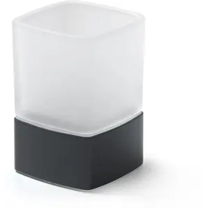 Gedy G-Lounge  настольный стеклянный стакан на металлическом основании   черный матовый