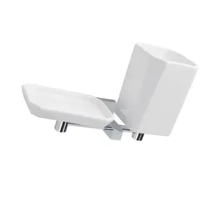 Stil Haus Diva  настенные керамические мыльница + стакан   хром - белая керамика