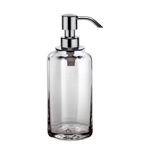 Surya Crystal  дозатор высокий с помпой V6   хром - стекло с эффектом волны