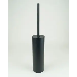 Surya Metall  круглый настенный ерш с крышкой   черный матовый