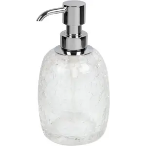 Surya Crystal  дозатор овальный с помпой V5   хром - прозрачное стекло