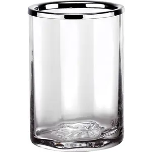 Surya Crystal  стакан   хром - стекло с эффектом волны