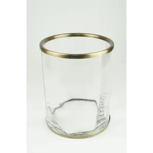 Surya Crystal  мусорное ведро без крышки   светлая бронза - стекло с эффектом волны