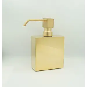 Surya Metall  прямоугольный металлический дозатор с помпой V3   золото сатин