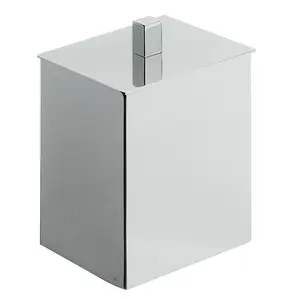 Surya Metall  квадратная баночка с крышкой для гигиенич. принадлежностей   черный матовый