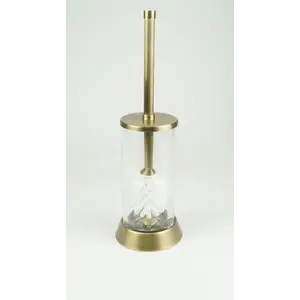 Surya Crystal  напол. ерш с крышкой на метал. основ.   светлая бронза - стекло с эффектом волны