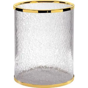 Surya Crystal  мусорное ведро без крышки   золото - стекло с эффектом волны