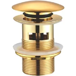 Донный клапан для раковины CeramaLux RD011 золото с переливом