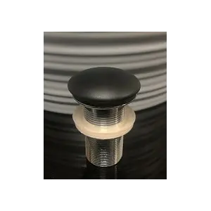 Донный клапан для раковины CeramaLux RD025 керамический черный матовый без перелива