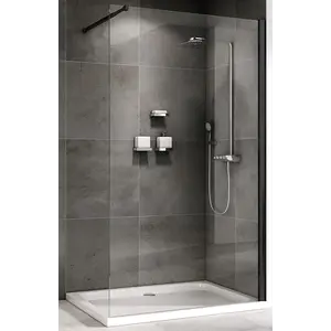 Душевая перегородка ABBER Immer Offen, черный профиль