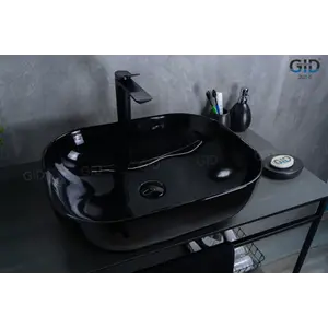Накладная раковина для ванной Gid BL1302 черная глянцевая