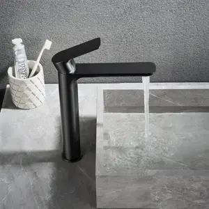 Смеситель для накладной раковины ACWEN 80012B-2 черный матовый