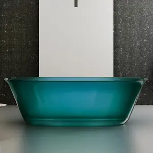 Ванна из полиэфирной смолы  ABBER Kristall AT9707Aquamarin бирюзовая 170*75 прозрачная