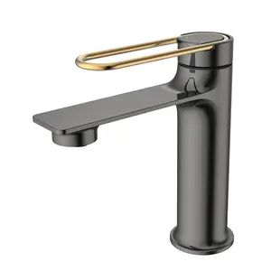 Смеситель для раковины ACWEN- 11111QL оружейная сталь/бронза