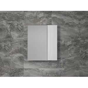 Зеркальный шкаф «Стокгольм»  белый рифленый софт