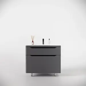 Тумба напольная с раковиной "Марелла " (2 ящ.) Люкс антискрейтч серый, PLUS