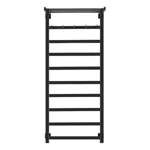 Полотенцесушитель Secado Корсико 1 КСП, с крючками и полочкой, водяной, ЧЕРНЫЙ МАТОВЫЙ