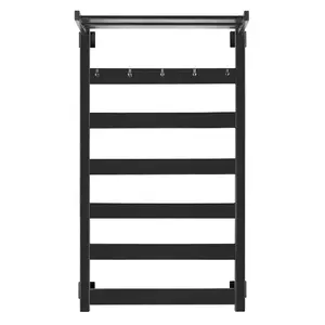 Полотенцесушитель Secado Комано 1 КСП, с крючками и полочкой , электрический L/R черный матовый