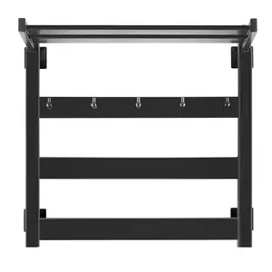 Полотенцесушитель Secado Комано 1 КСП, с крючками и полочкой , электрический L/R черный матовый