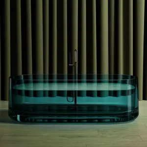 Ванна из полиэфирной смолы  ABBER Kristall AT9708Aquamarin бирюзовая прозрачная