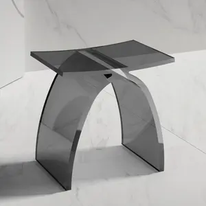 Стульчик для ванной прозрачный ABBER Kristall AT1739Onyx черный