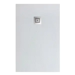 Душевой поддон из искусств. мрамора BelBagno UNO TRAY-MR-UNO-AH-35-W-CR в комплекте с сифоном